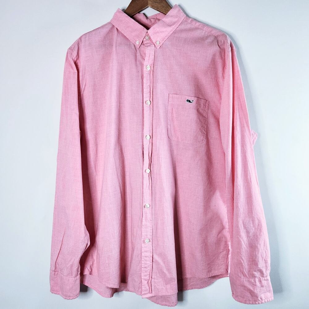 Vineyard Vines Mens Pink Slim Fit Tucker Shirt Size XL Preppy Old Money Luxury